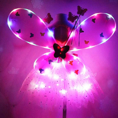 Déguisement fée papillon fille lumineux